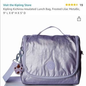 Kipling Insulated Shiny Silver Lunchbag